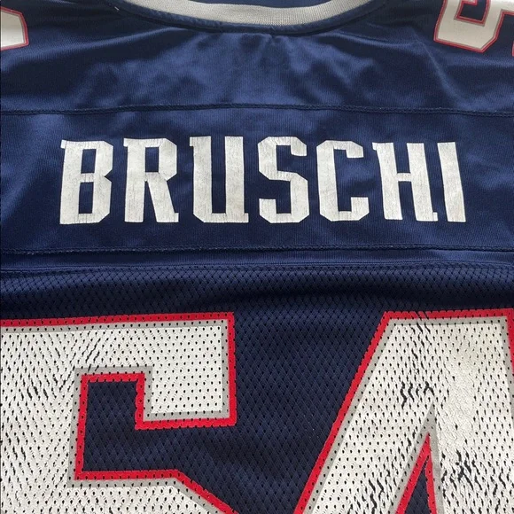 NFL Reebok New England Patriots #54 BRUSCHI jersey Size Large Pre Owned - Picture 4 of 11